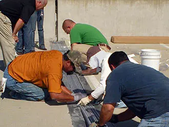 Expansion joints installation in a Los Angeles parking garage
