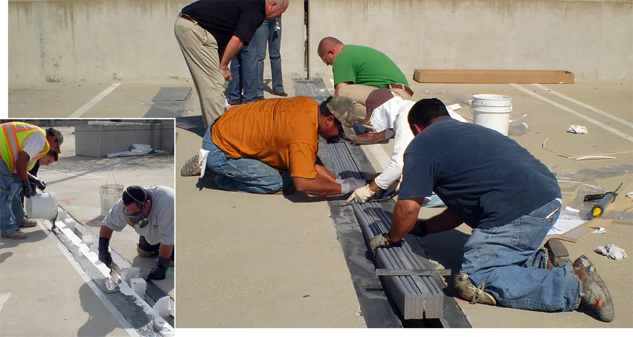 Commercial waterproofing and expansion joint project in Los Angeles county.